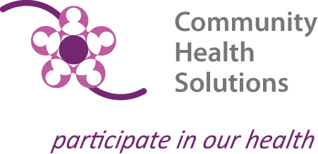 Logo and tagline for an SFU initiative, Community Health Solutions Research Institute